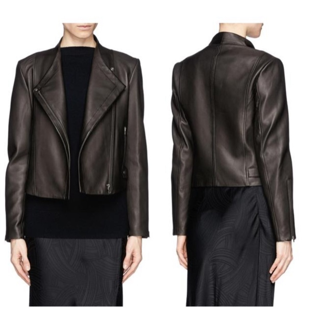 Theory Black New Ford Phelan Leather Jacket - S